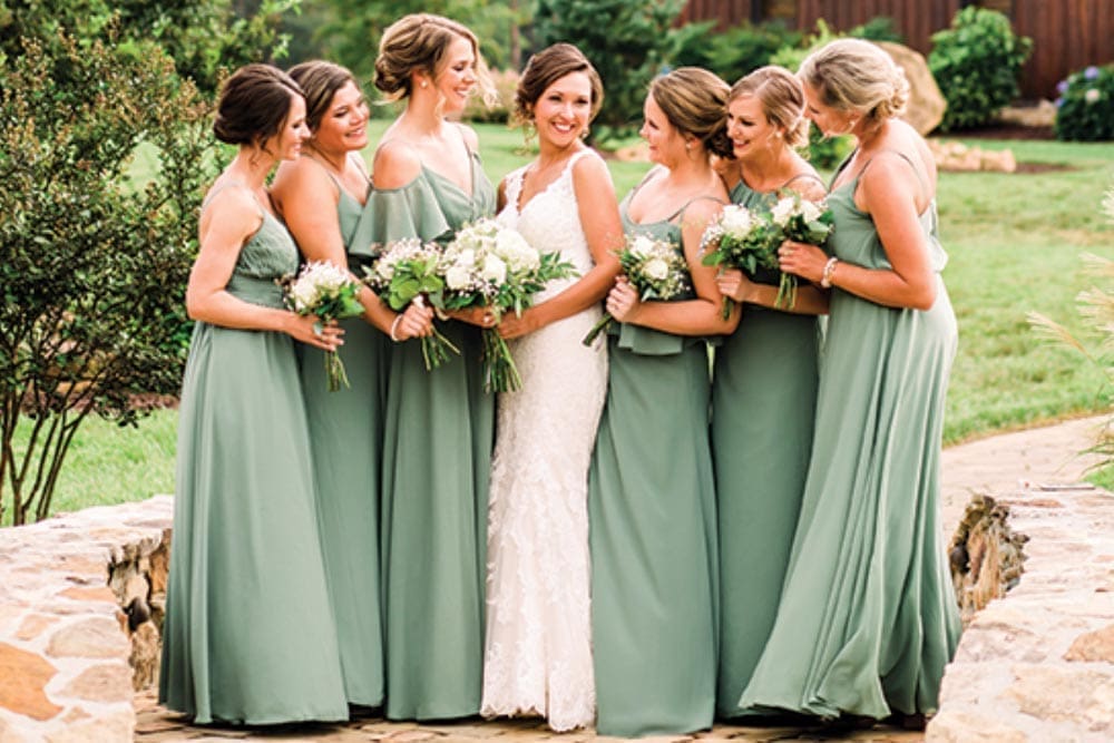 bridesmaid gown sage color